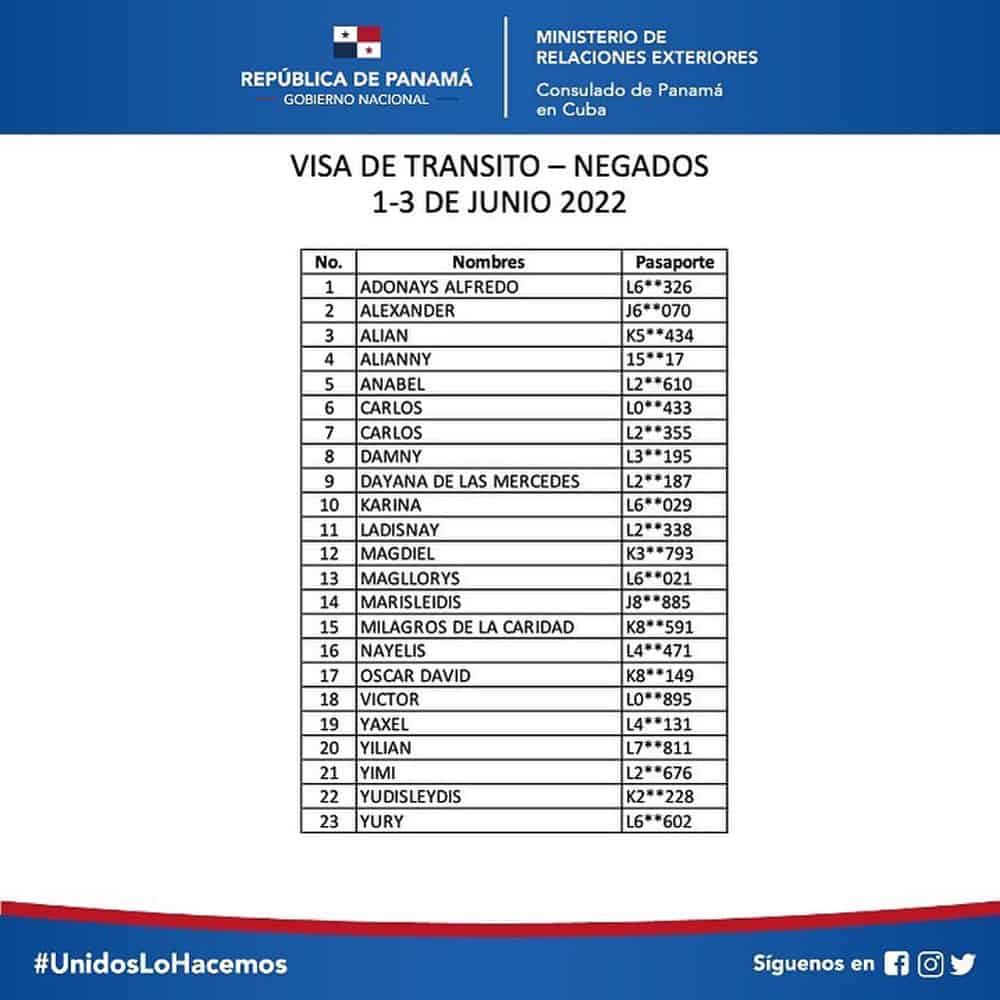 Visas de Tránsito a Panamá 3 de Junio-7