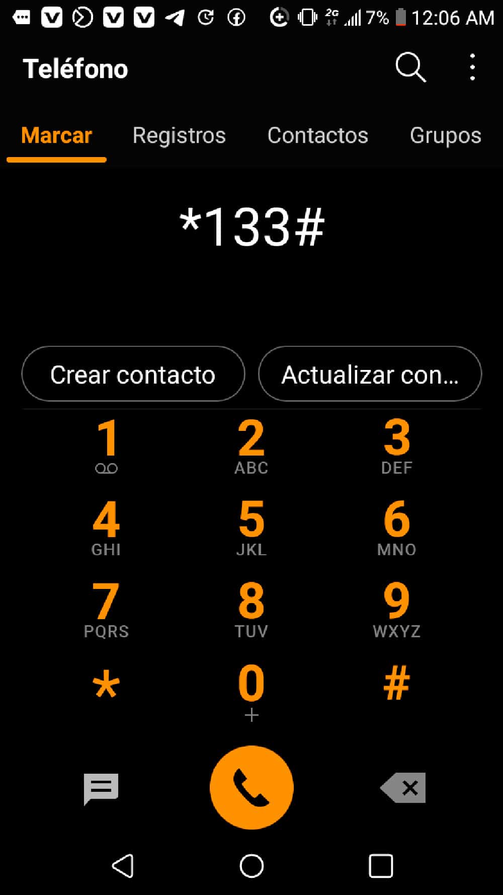 Accede a la aplicacion de llamada del celular