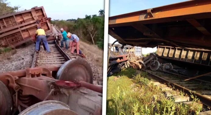 Accidente Ferroviario en Cuba Daña Más de Cien Metros de Vías Férreas y Cierra el Tráfico en Línea Central