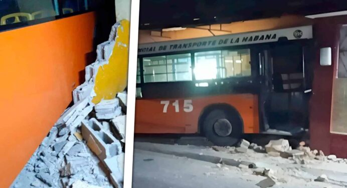 Agresión a Chofer Provoca Choque de Ómnibus Contra Casa en La Habana