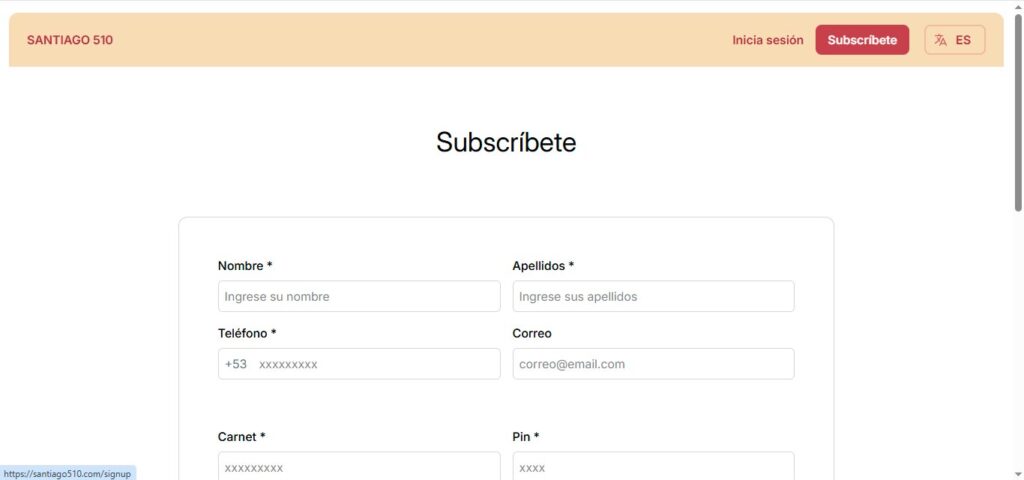 Apartado de suscripción de Café Santiago 510