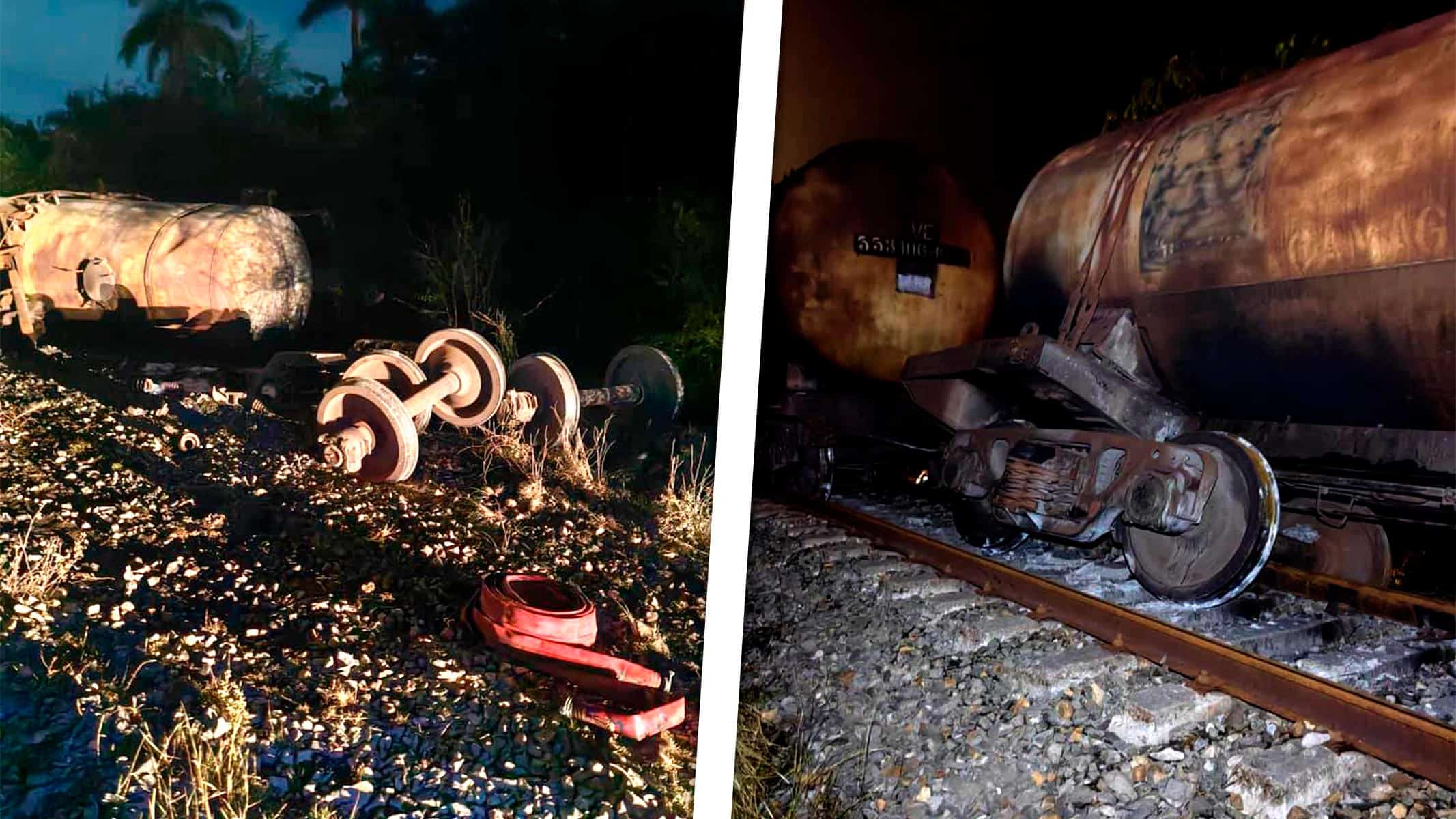 Controlado Incendio Tras Descarrilamiento de Tren con Alcohol en Matanzas