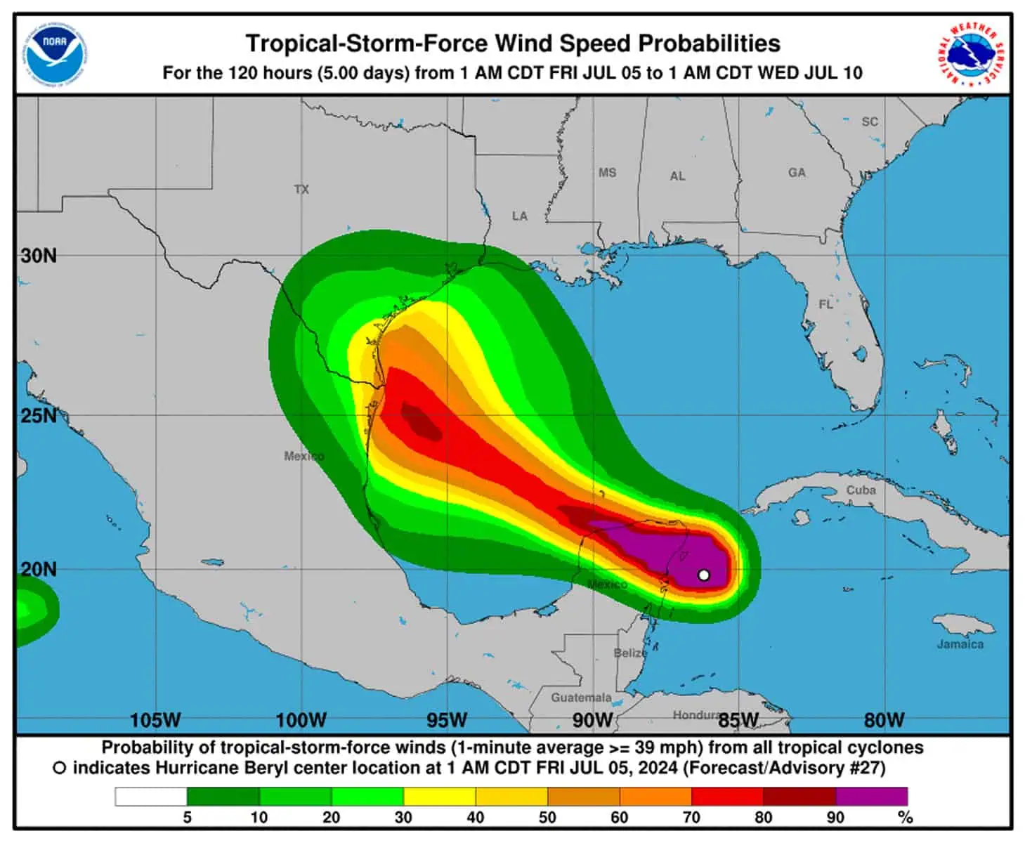 Huracán Beryl Impacta México y se Dirige al Golfo: Pronóstico Para Hoy