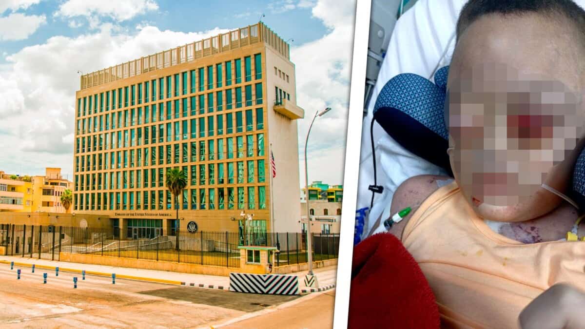 Manifestación Frente a Embajada de EEUU para Lograr Visa para Niño Cubano Enfermo