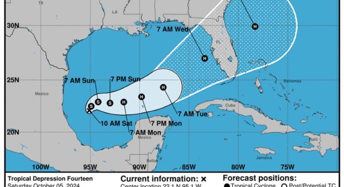 Nueva Depresión Tropical Amenaza con Entrar a Florida Como Huracán Categoría 2