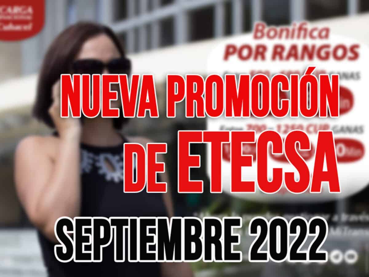 Nueva Promoción de Recarga Internacional de ETECSA para Septiembre 2022