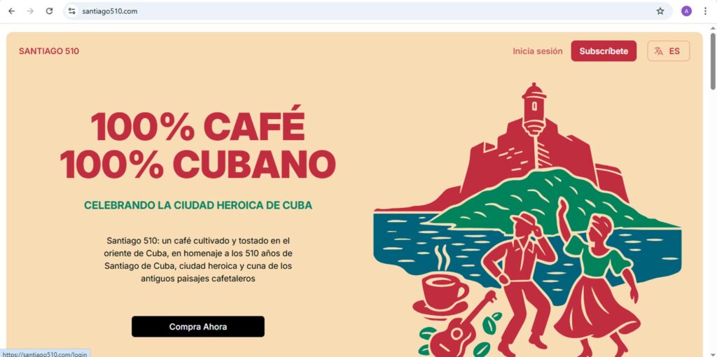 Pagina Web de Café Santiago 510