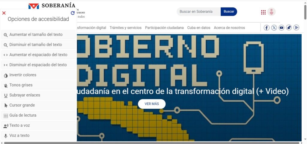 Menú de Accesibilidad