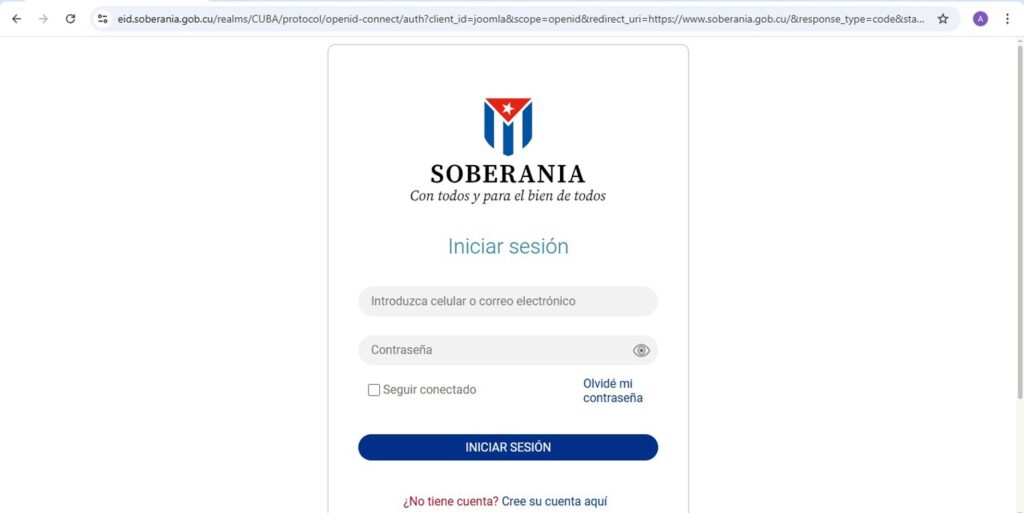 Inicio de Sección en la Plataforma Soberanía