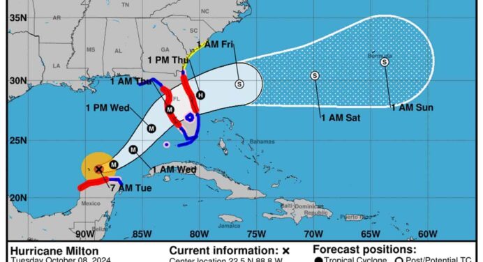 Huracán Milton Arrasará Florida: ¿Qué Día Llegará y Qué Zonas Están en Riesgo? Actualización