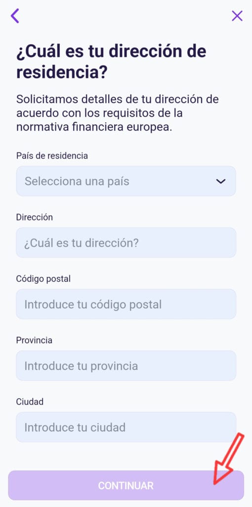 Registro en Aplicación para Enviar Dinero a Cuba