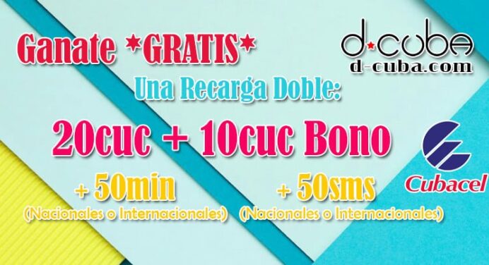 Sorteamos una Recarga Doble de Cubacel Totalmente GRATIS