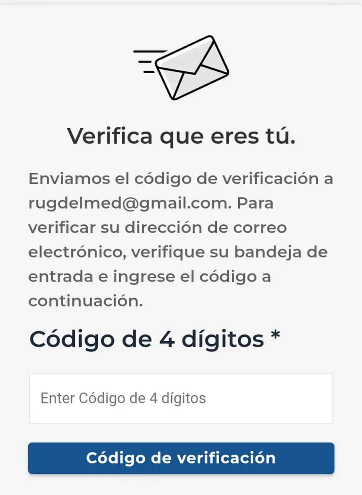 Verifica el correo electrónico para registrarse en Cubamodela