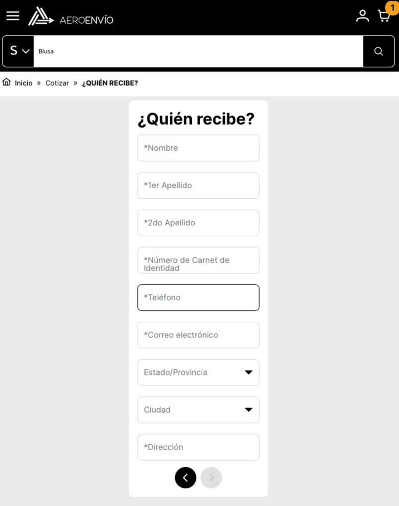 Cuestionario de Entrega de Aeroenvió