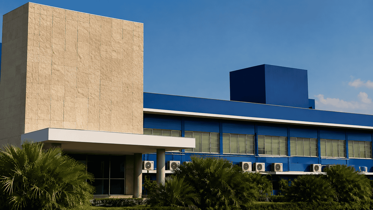 Edificio administrativo de una empresa estatal en Cuba sin logotipos visibles, utilizado como imagen ilustrativa sobre el sector público cubano.