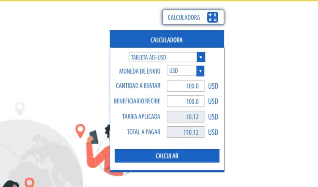 calculadora de envios con ais remesas cuba