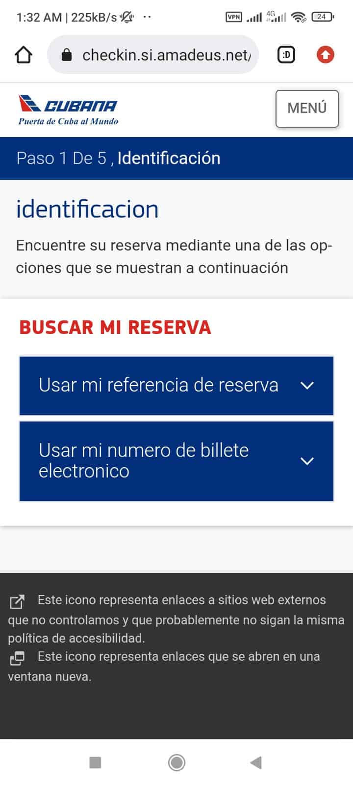 como usar autochequeo web cubana de aviacion