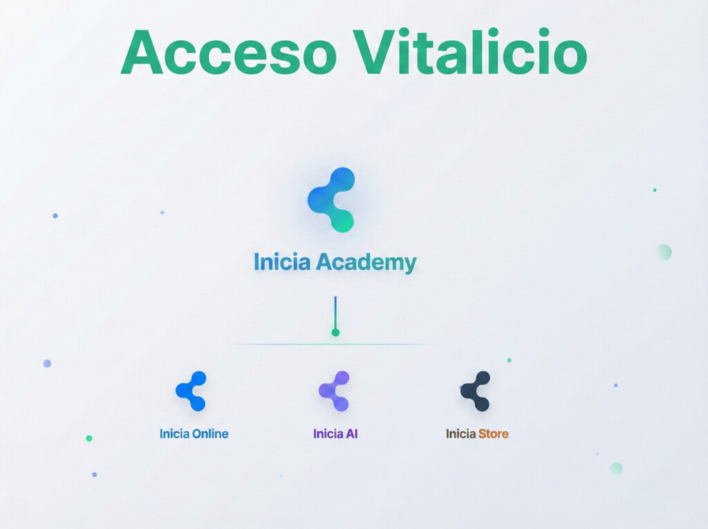 Plan Inicia Influencer con acceso vitalicio a cursos, IA y sistema de afiliados