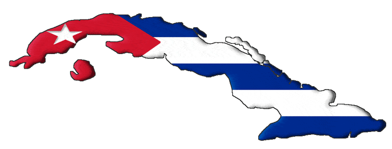 bandera cubana en mapa