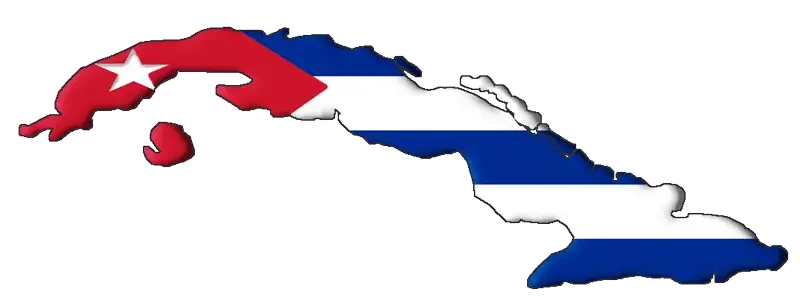 bandera cubana en mapa