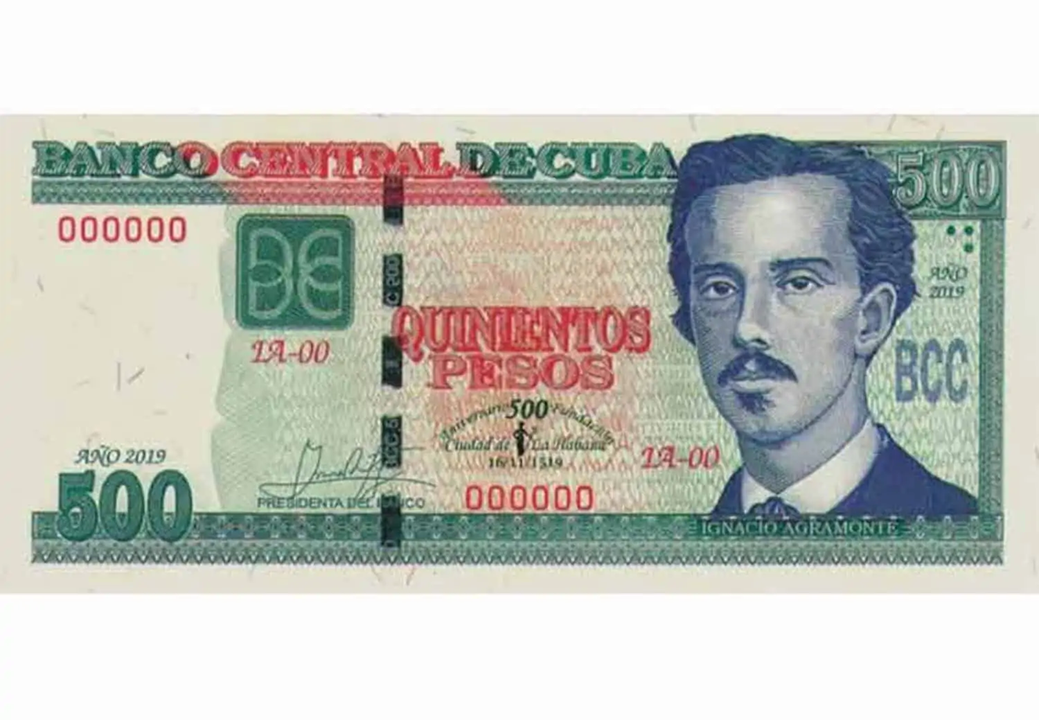 nuevo billete de 500 pesos cubanos