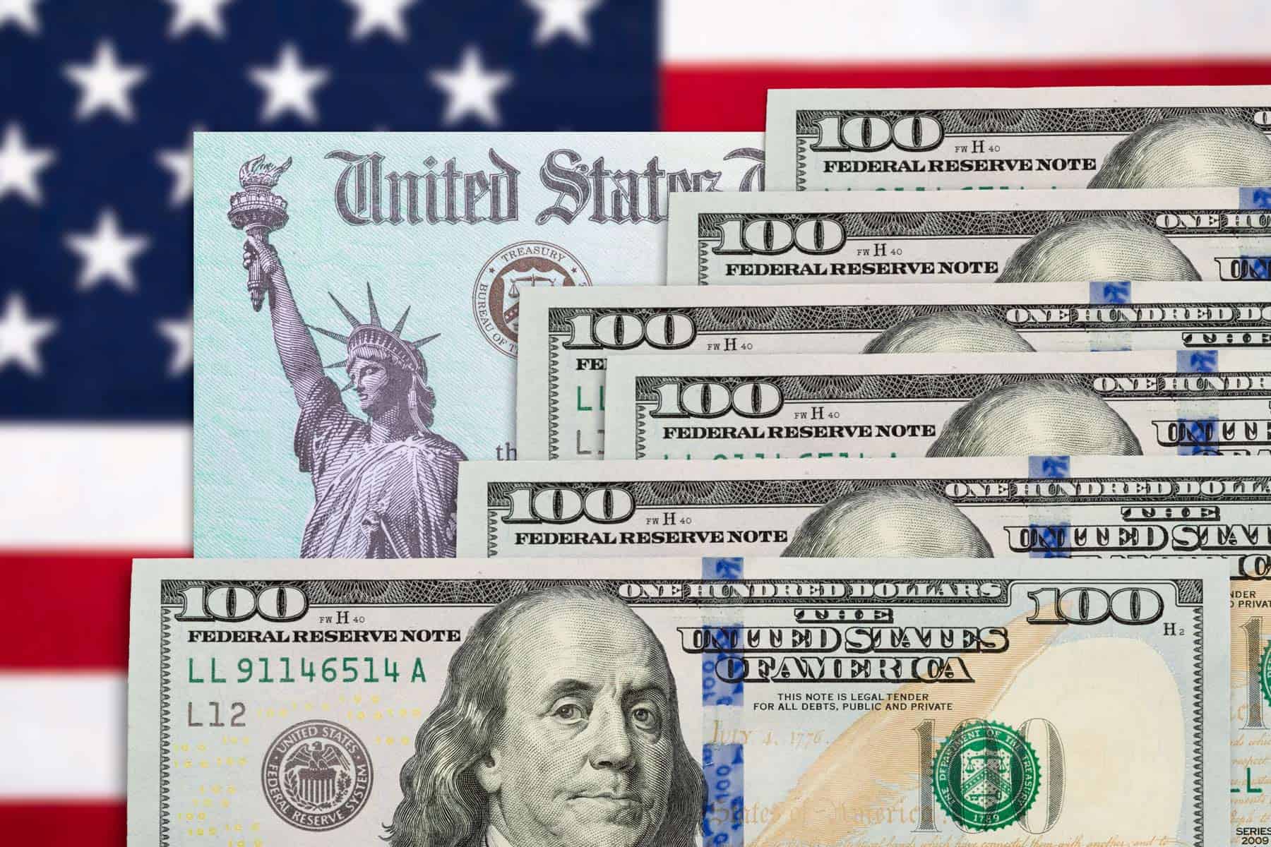 nuevo cheque hasta 1350 dolares en estado de estados unidos