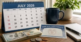 Adulto mayor en Estados Unidos revisa información de pagos del Seguro Social en una computadora.