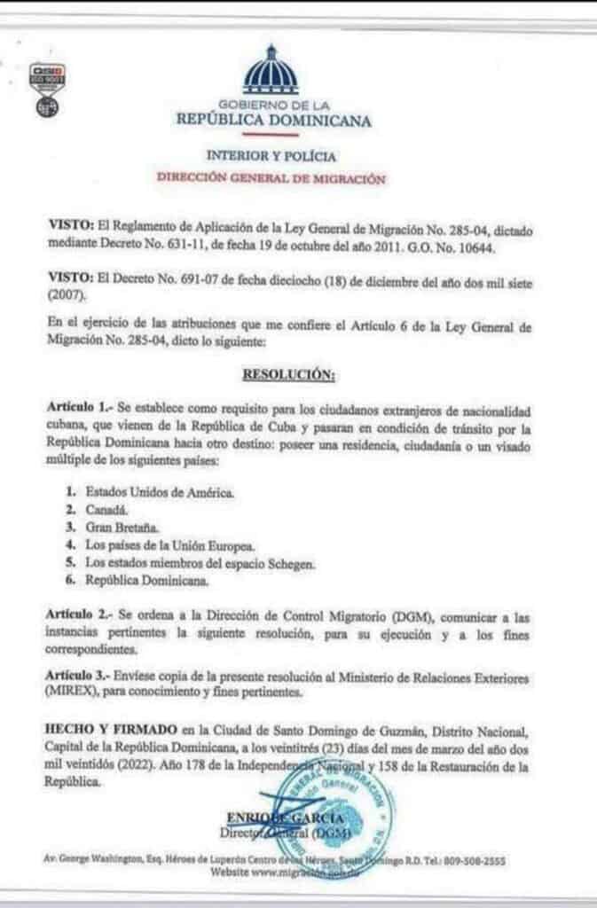 posible ley dominicana visa de transito