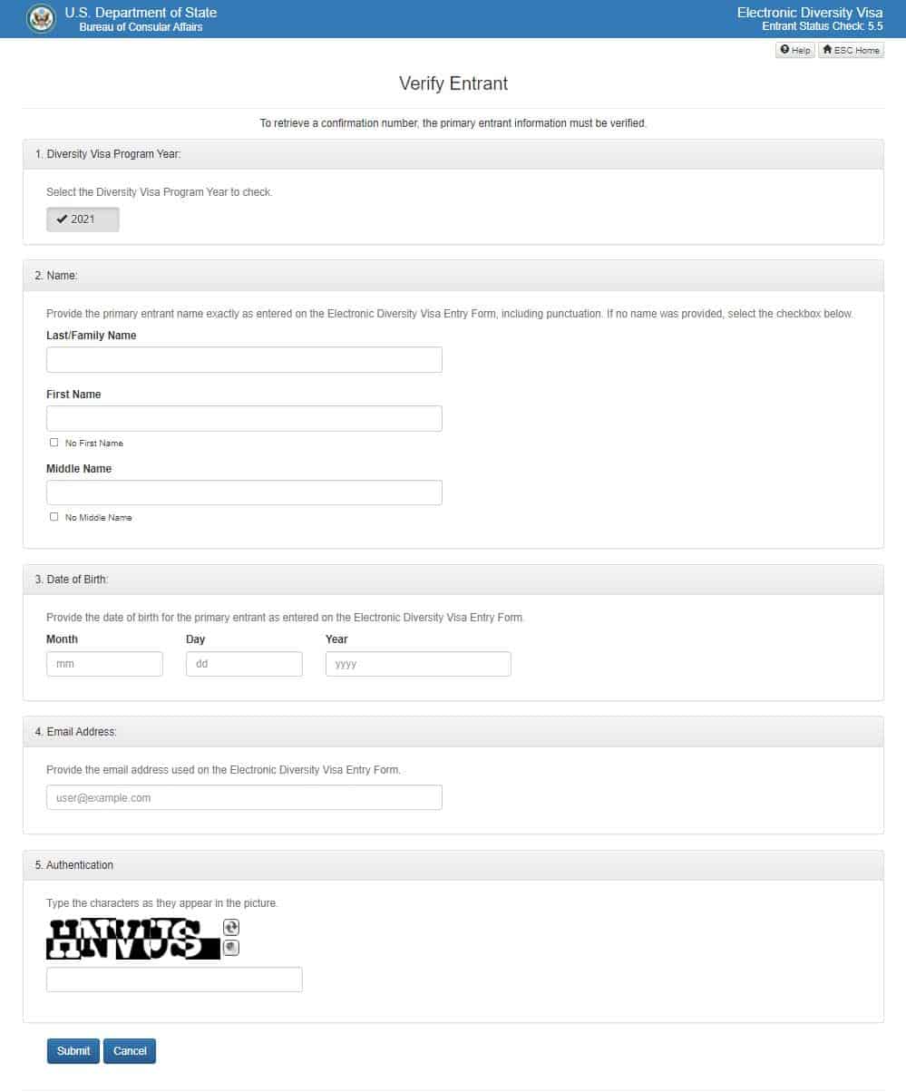 recover confirmation number visa lottery 2022