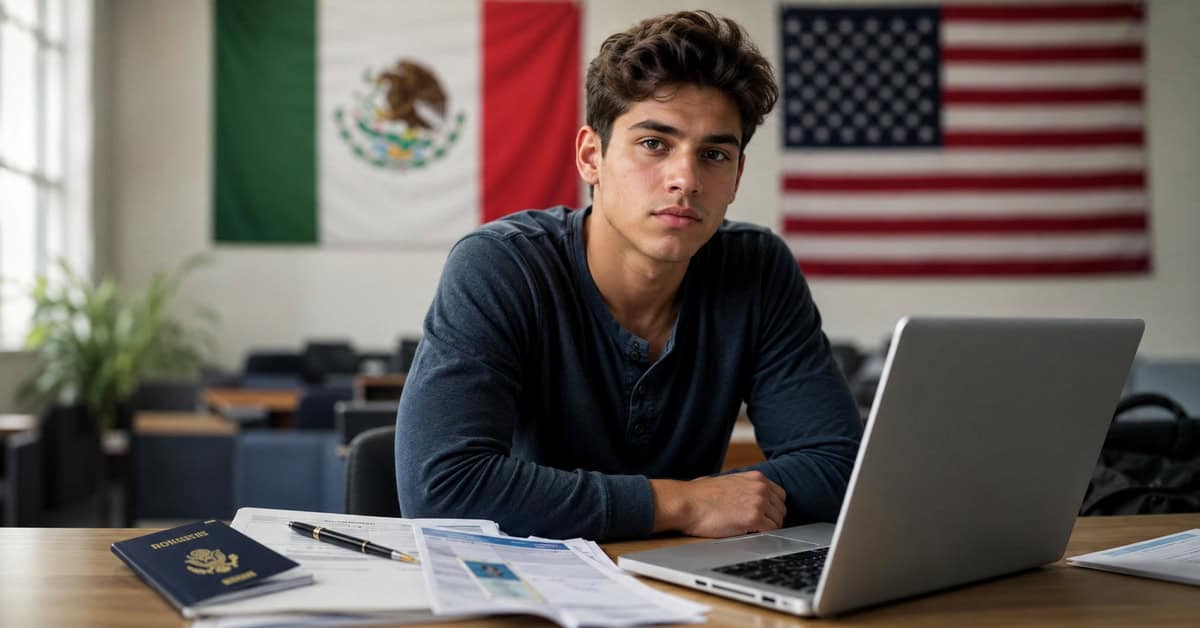Estudiante cubano preparando documentos para solicitar una visa de estudios en México y Estados Unidos.