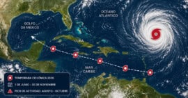 Nubes de tormenta sobre la costa cubana durante el inicio de la temporada ciclónica 2026.